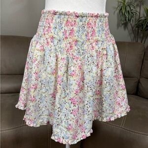 Steve MADDEN NYC Blue Pink Floral Skirt Sz L Valentines Date Easter Summer Party
